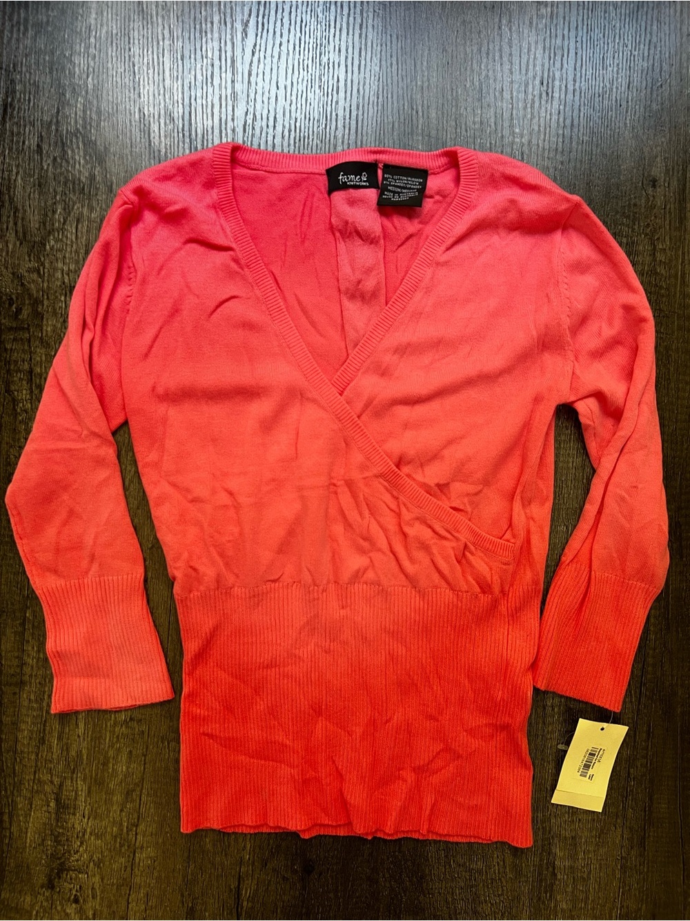 Wrap-Front V-Neck Sweater